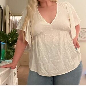 SOLD!!! White boho blouse bloomchic size xl